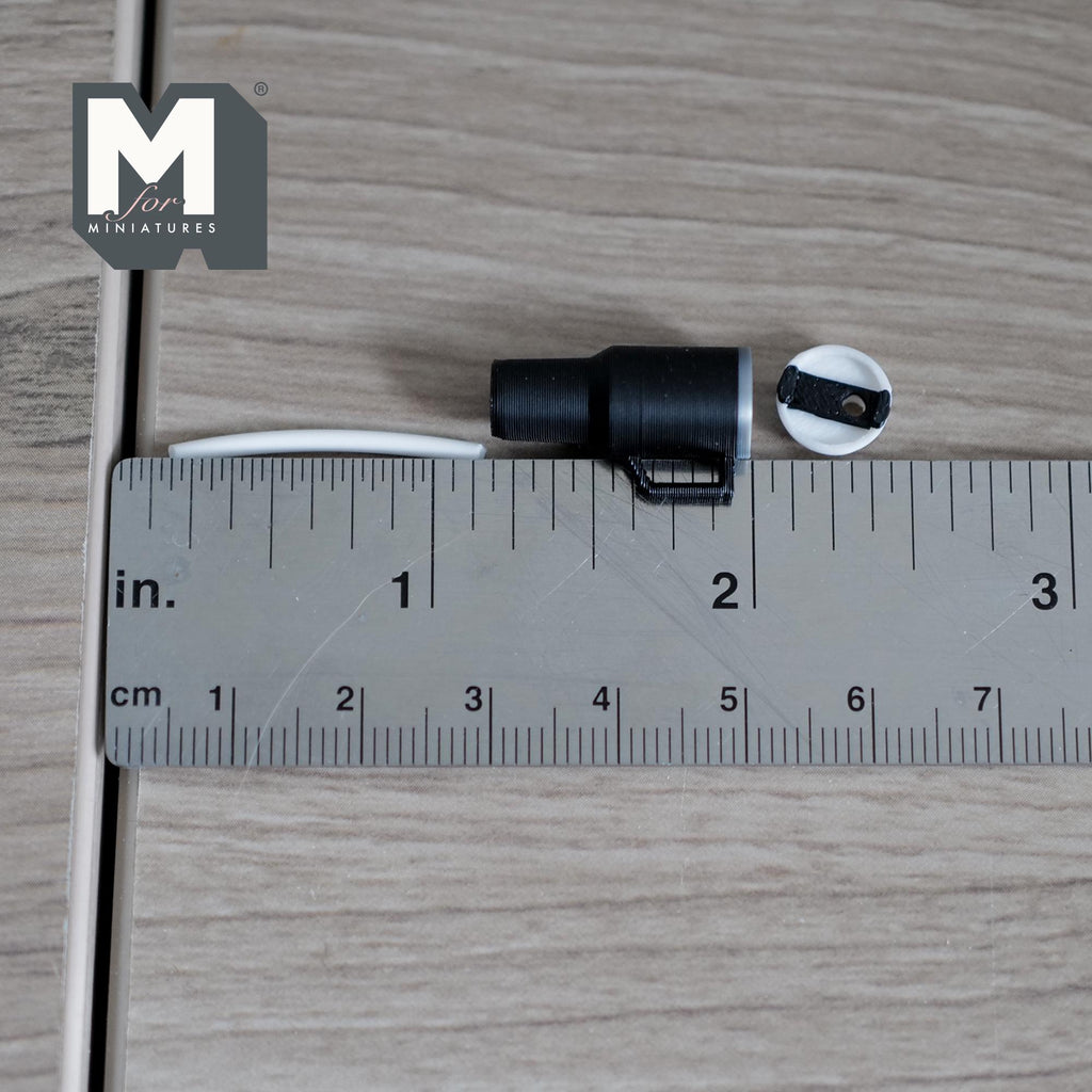 Miniature Tumbler with Straw 1:12 Scale Travel Mug with Handle Dollhouse Decor 7/8 inch tall (black) - E089