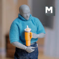 Miniature Tumbler with Straw 1:12 Scale Travel Mug with Handle Dollhouse Decor 7/8 inch tall (orange) - E089