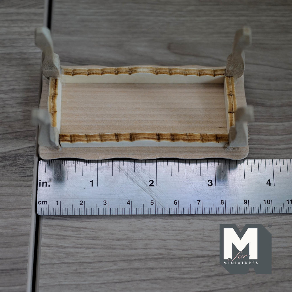 Miniature Coffee Table Bench Unpainted 1:12 Scale Dollhouse Furniture Center Table 1-5/8 inch tall - H037