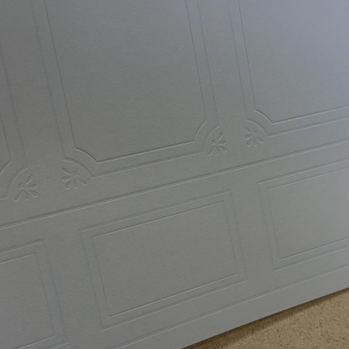 1:12 Scale Miniature Boiserie Wallpaper, Neoclassical Embossed Cardstock, Cut to Size, 8-1/4 inch wide, Not Self-Adhesive (cream)