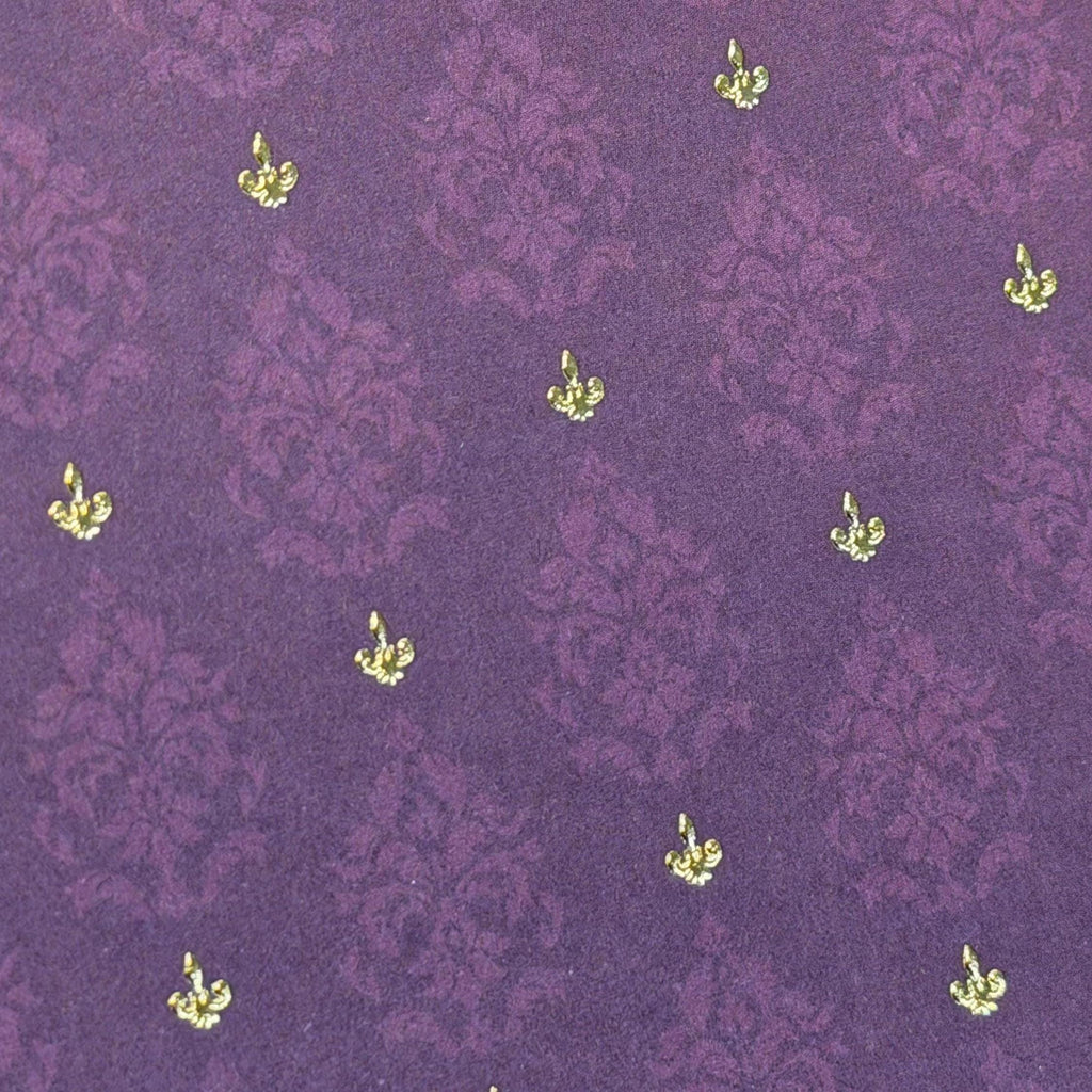 1:12 Scale Miniature Wallpaper, Embossed Brocade Damask Cardstock, Cut to Size, 8-1/4 inch wide, Not Self-Adhesive (dark blue)