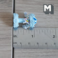 Miniature Carousel 1:12 Scale Dollhouse Decor Spinning Merry Go Round 1-1/8 inch tall (light blue) (metal) - B051
