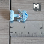 Miniature Carousel 1:12 Scale Dollhouse Decor Spinning Merry Go Round 1-1/8 inch tall (light blue) (metal) - B051