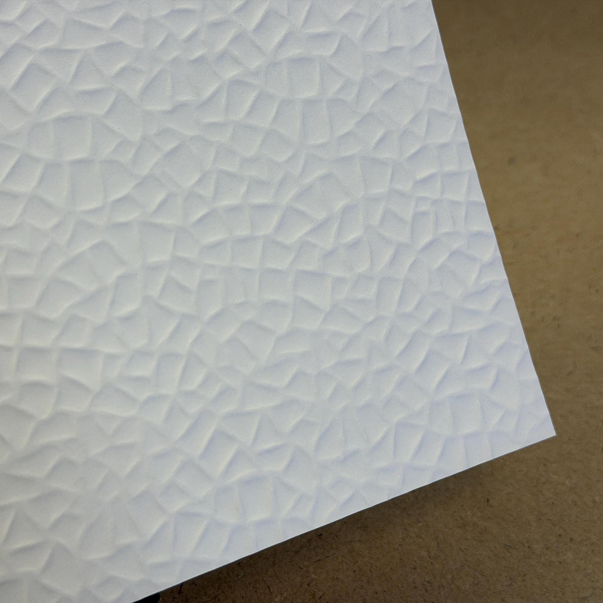 1:12 Scale Miniature Flagstone Wall Paving, Embossed Crazy Paving Cardstock, Cut to Size, 8-1/4 inch wide, Not Self-Adhesive (beige)