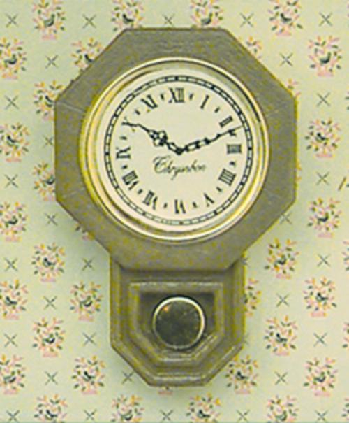 1:12 Scale Miniature Octagon Drop Wall Clock Kit, 2 inch high, DIY Dollhouse Supply