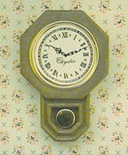 1:12 Scale Miniature Octagon Drop Wall Clock Kit, 2 inch high, DIY Dollhouse Supply