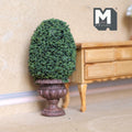 Miniature Oval Topiary with Round Base 1:12 Scale Fairy Garden 4 inch tall (resin) - I048