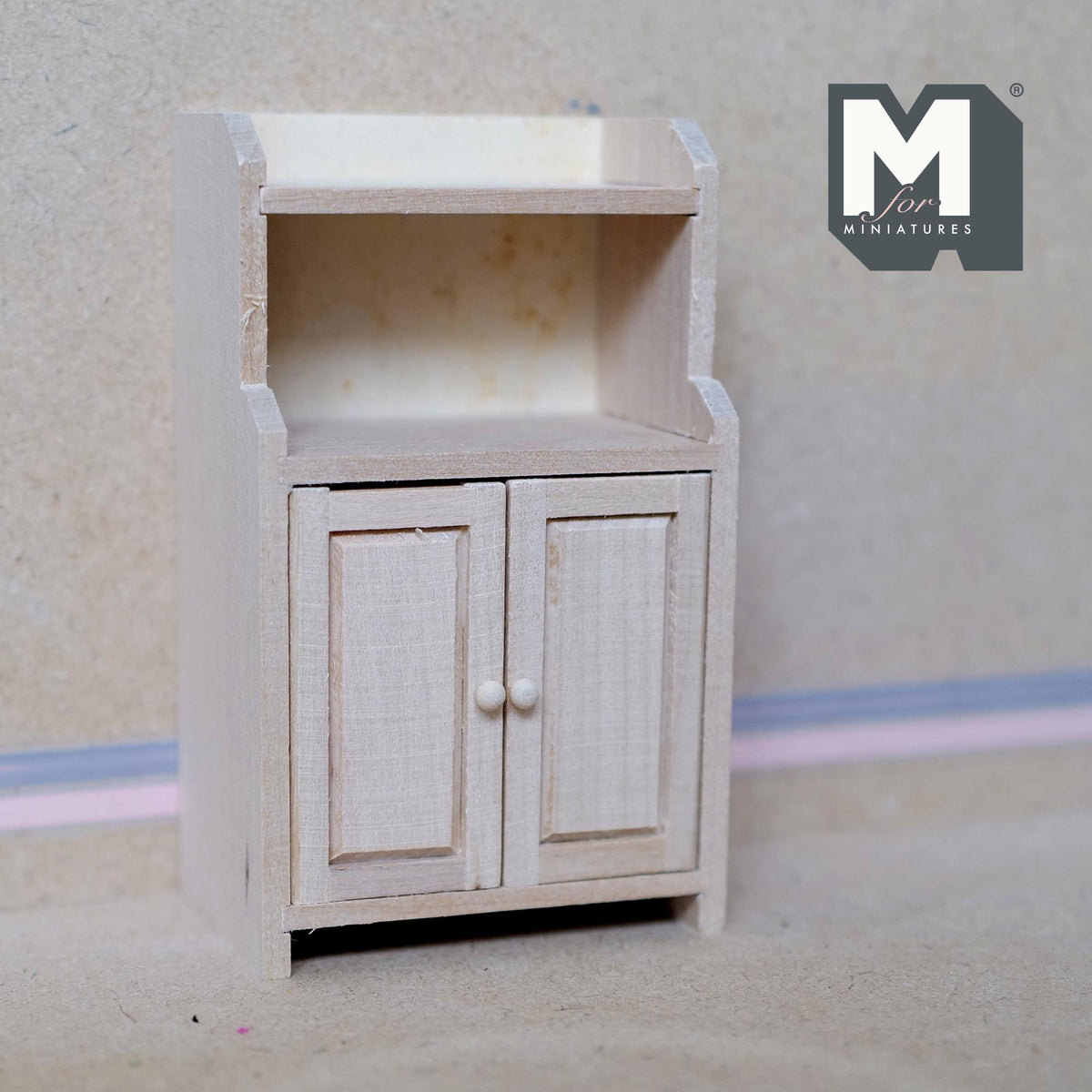 Dollhouse Kitchen Hutch 1:12 Scale Cupboard Cabinet Unpainted Pantry Cabinet Kitchen Cabinet 4-9/16 inch tall -I018
