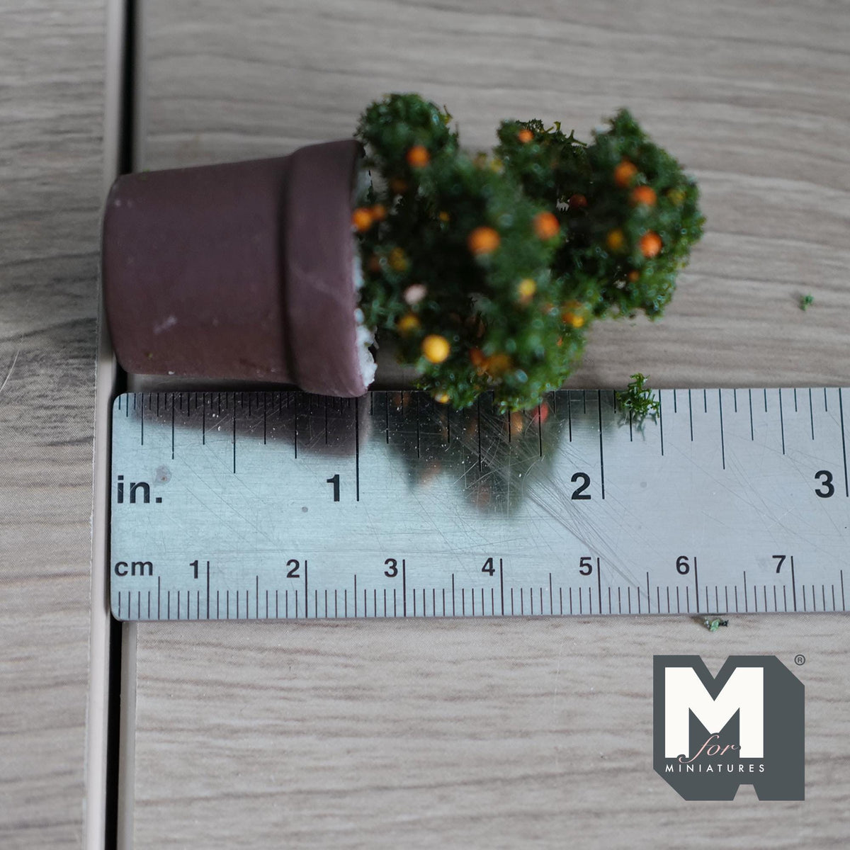 Miniature Fruit Tree 1:12 Scale Dollhouse Fairy Garden Greenery Potted Tree 2-5/16 inch tall - B077