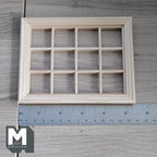 1:12 Scale Miniature Window with Acrylic Pane and Back Trim, Unfinished, Requires Installation, 5-5/16 inch tall