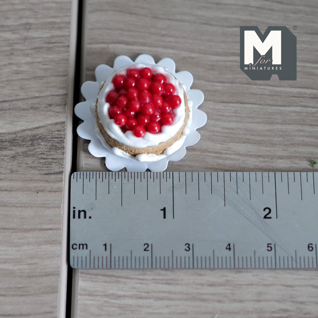 Miniature Berry Cake 1:12 Scale Dollhouse Birthday Cake 1 inch dia. (Fake miniature) - E010