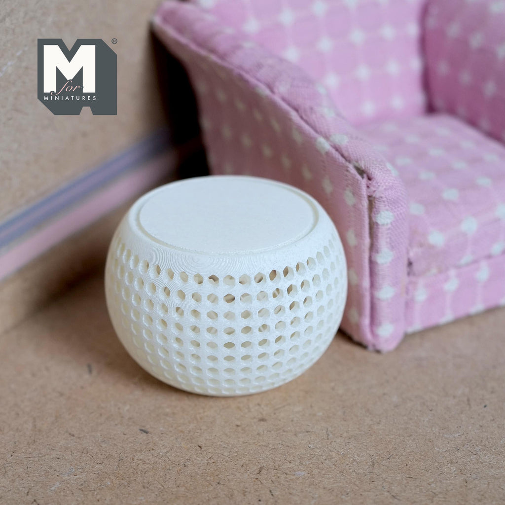 Miniature Perforated Coffee Table 1:12 Scale Dollhouse Furniture 1-1/4 inch tall -