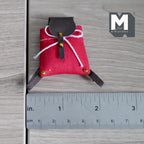 Miniature School Bag 1:12 Scale Backpack Faux Leather Fabric Rucksack Knapsack 1-11/16 inch tall - C044