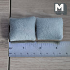Miniature Cushion Set of 2 , 1:12 Scale Dollhouse Decor 1-9/6 inch wide (gray) - D011