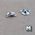 1:12 Scale Miniature Metal Half Round Pulls, Drawer and Cabinet Pulls, 2 Piece Pack, Requires Mounting, 9/16 inch long (silver)