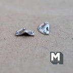 1:12 Scale Miniature Metal Half Round Pulls, Drawer and Cabinet Pulls, 2 Piece Pack, Requires Mounting, 9/16 inch long (silver)