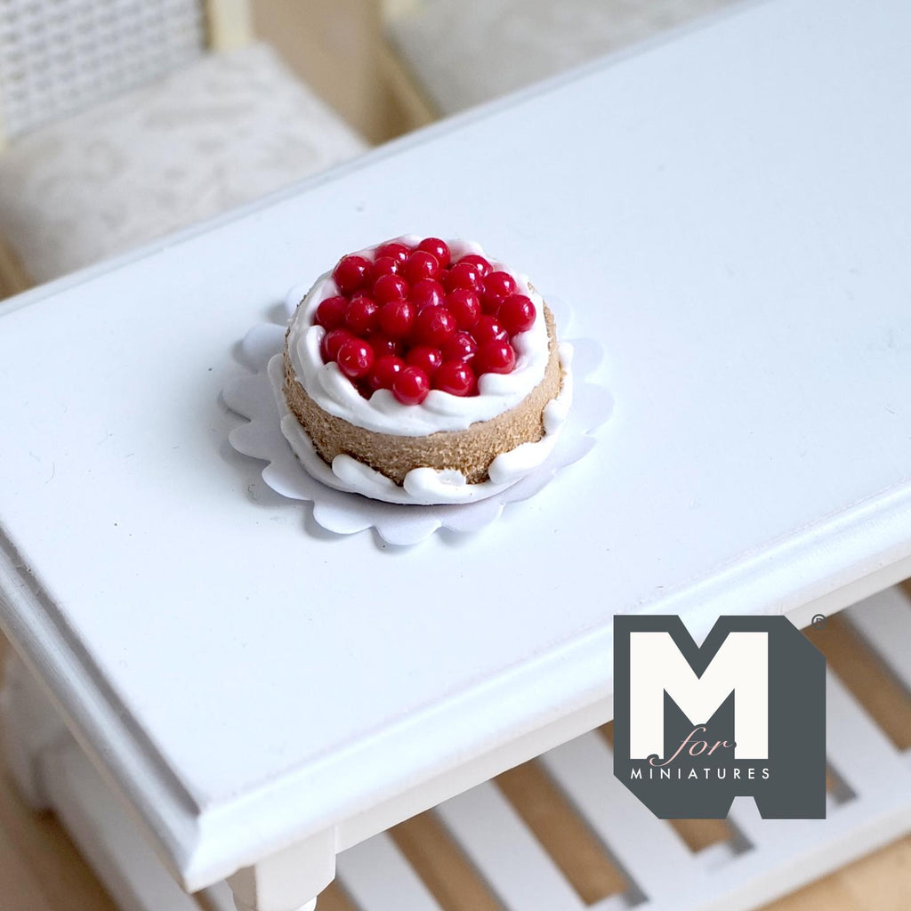 Miniature Berry Cake 1:12 Scale Dollhouse Birthday Cake 1 inch dia. (Fake miniature) - E010