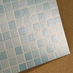 1:12 Scale Embossed Square Mosaic Tile Sheet, 8-1/4 inch square, DIY Dollhouse Supply (not self-adhesive) (blue)