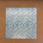 1:12 Scale Embossed Square Mosaic Tile Sheet, 8-1/4 inch square, DIY Dollhouse Supply (not self-adhesive) (blue)