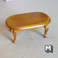 Miniature Oval Coffee Table Stained 1:12 Scale Dollhouse Furniture 1-9/16 inch tall - K019
