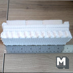 Miniature 3 Seater Couch 1:12 Scale Dollhouse Furniture Trip Cushion Sofa 6-11/16 inch long - K031