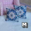 Miniature Cushion Set of 2 , 1:12 Scale Dollhouse Decor 1-9/6 inch wide (blue) (style g) - K030