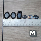 Miniature Oval Portraits Set of 3 , 1:12 Scale Dollhouse Dog Cat and Man Portraits Black Picture Frames 1-1/16 inch tall - F042