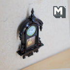 Dollhouse drop wall clock 1:12 scale miniature vintage style clock 2-3/16 inch tall (brown) (non working) - B050