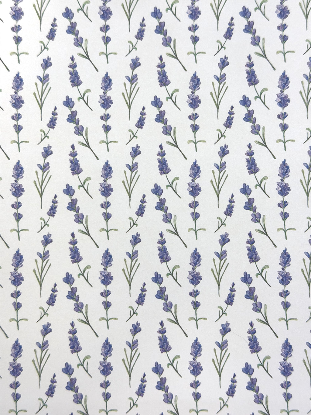 Dollhouse Lavender Sprigs Wallpaper 1:12 Scale Miniature Paper Sticker 8" x 11" (self adhesive) (purple) - Z3