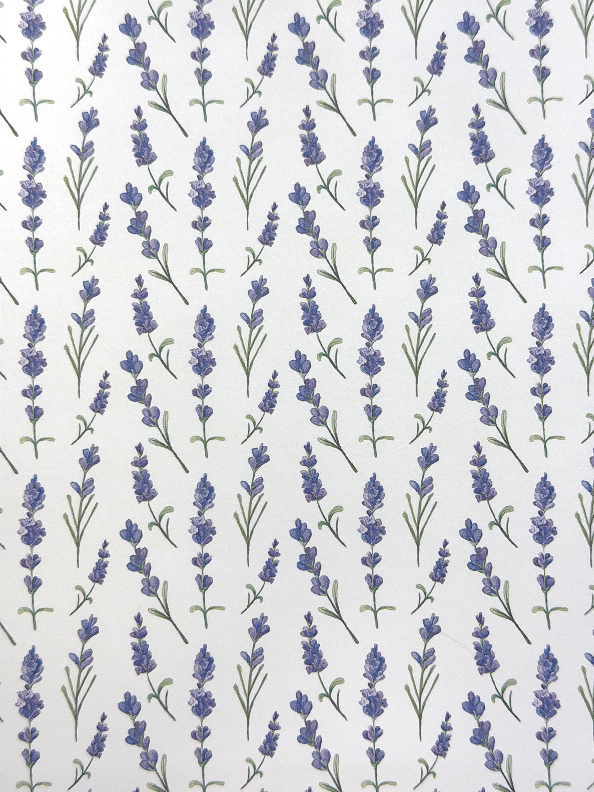 Dollhouse Lavender Sprigs Wallpaper 1:12 Scale Miniature Paper Sticker 8" x 11" (self adhesive) (purple) - Z3