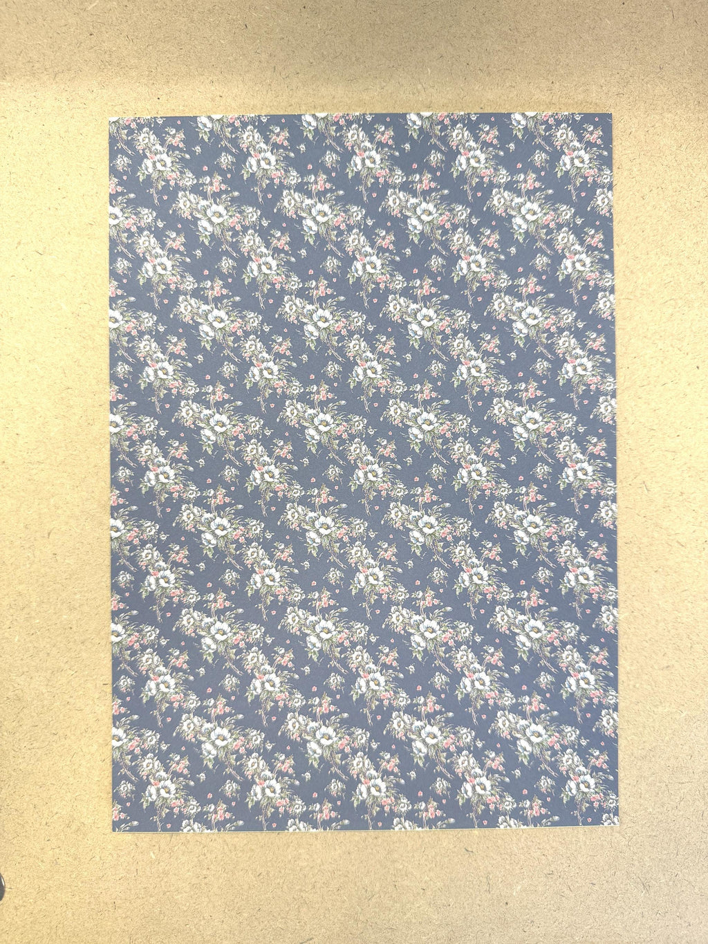 Dollhouse Floral Patterned Wallpaper 1:12 Scale Miniature Paper Sticker A4 Paper Size 8" x 11" (self adhesive) - Z3
