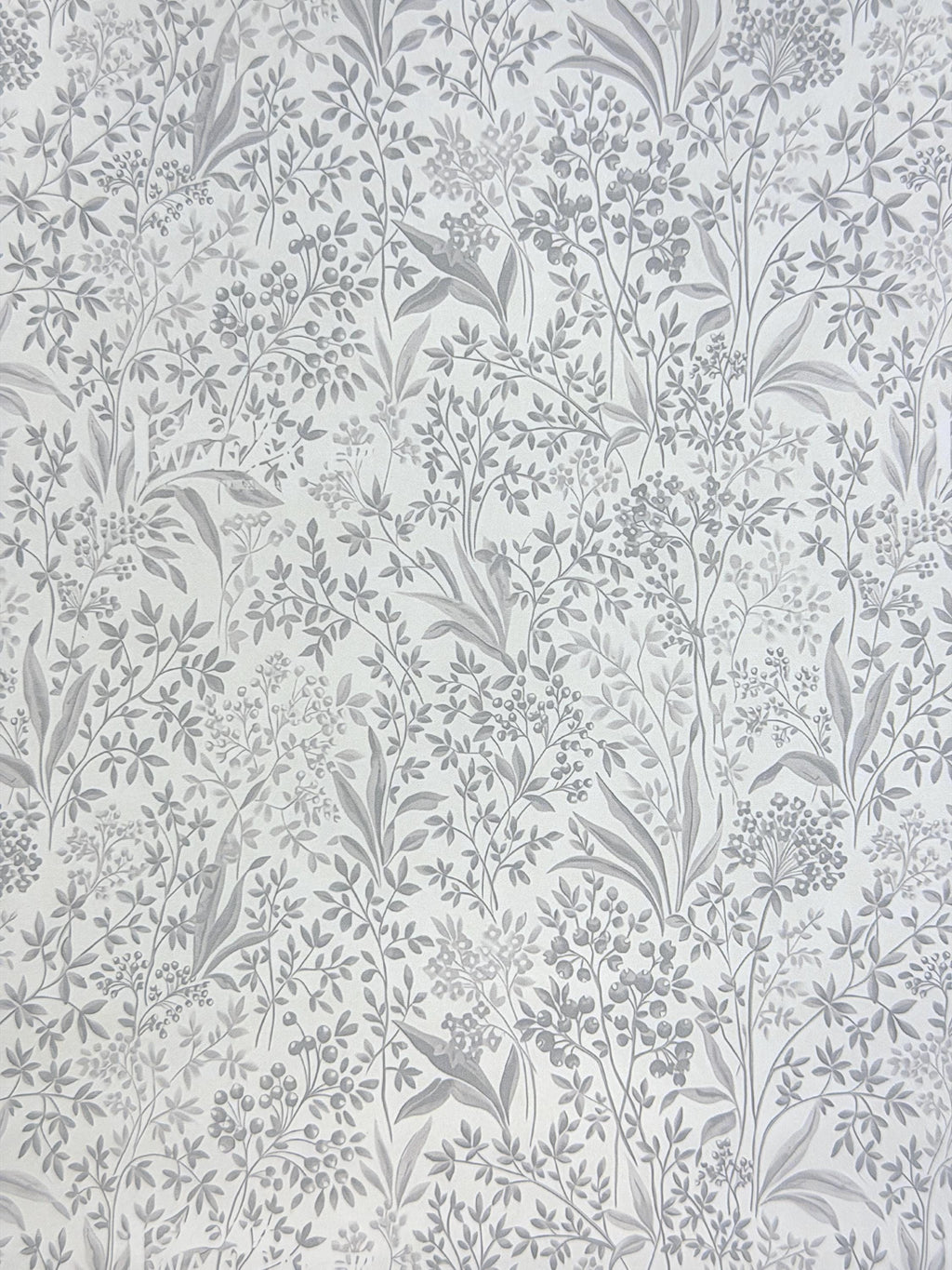 Dollhouse Botanical Patterned Wallpaper 1:12 Scale Miniature Paper Sticker A4 Paper Size 8" x 11" (self adhesive) (light gray) - Z3