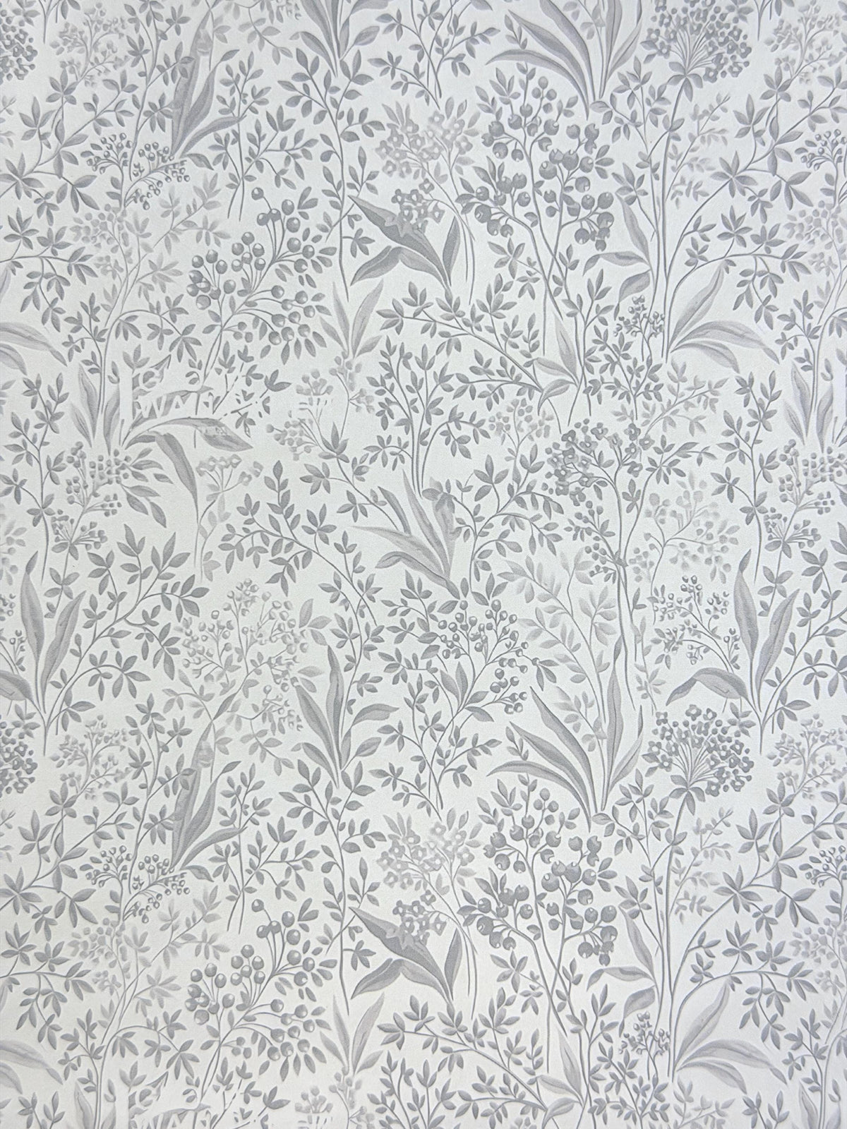 Dollhouse Botanical Patterned Wallpaper 1:12 Scale Miniature Paper Sticker A4 Paper Size 8" x 11" (self adhesive) (light gray) - Z3