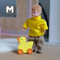 Miniature Yellow Duck Pull Toy 1:12 Scale Dollhouse Nursery Decor Pull Along Duck 1-1/4 inch tall - G038