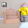 1:12 Scale Miniature Wood Bear 2 Tier Bookshelf Kit, Unassembled, 2-7/16 inch wide, DIY Dollhouse Supply (brown)