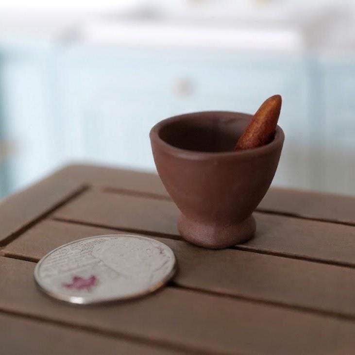 Dollhouse Mortar and Pestle / Miniature Rock Mortar and Pestle / Grinder Bowl and Stone Mortar Bowl - B095