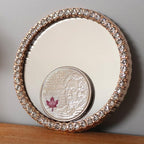 1:12 Dollhouse decoration accessories miniature round mirrors with small mirror stones on the side - F040