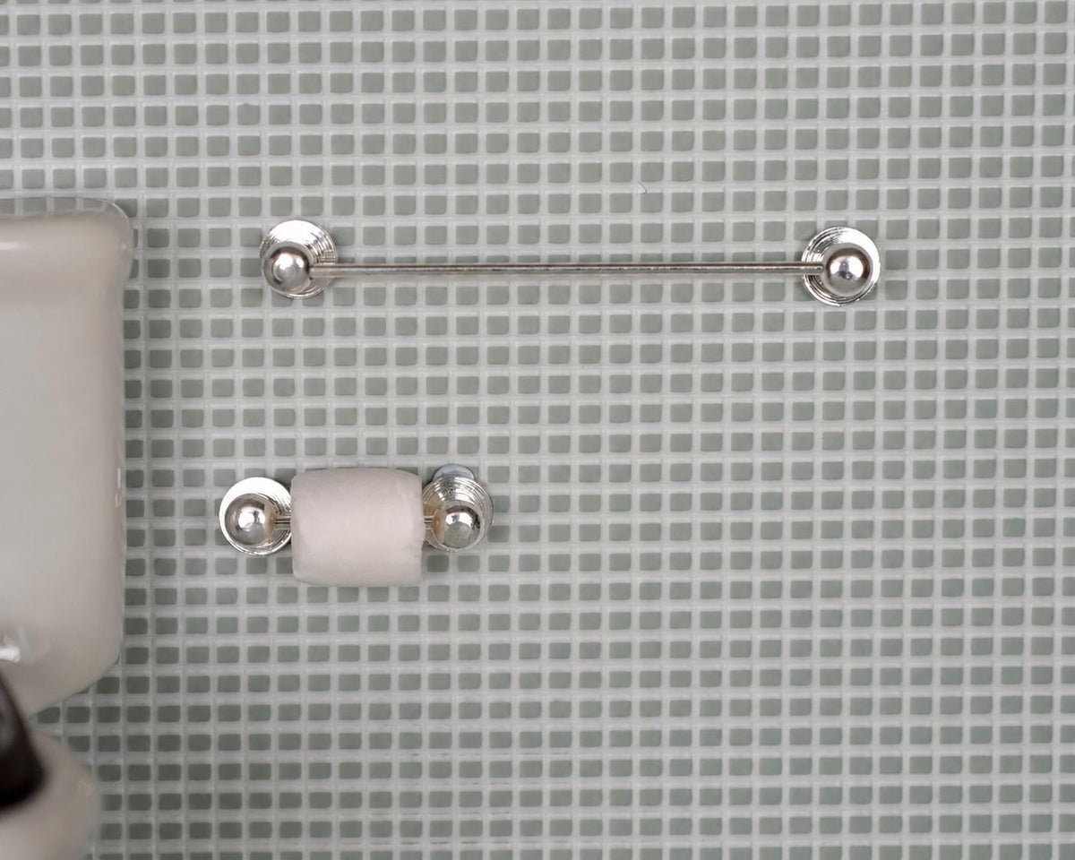 1:12 Dollhouse Miniature Bathroom Roll Holder / Fabric Toilet Roll Holder/ Dollhouse Bathroom Tissue Roll Holder - F037
