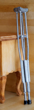Dollhouse Miniature Crutches 1/12 Scale Walking Stick mini crutches 4-3/16 inch long - F067
