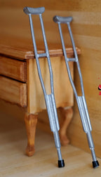 Dollhouse Miniature Crutches 1/12 Scale Walking Stick mini crutches 4-3/16 inch long - F067