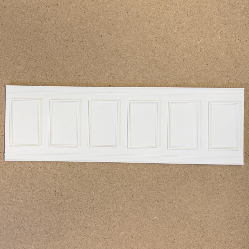 1:12 Scale Miniature Dollhouse Raised Rectangle Wainscot Panel, 9-13/16 inch long (white)