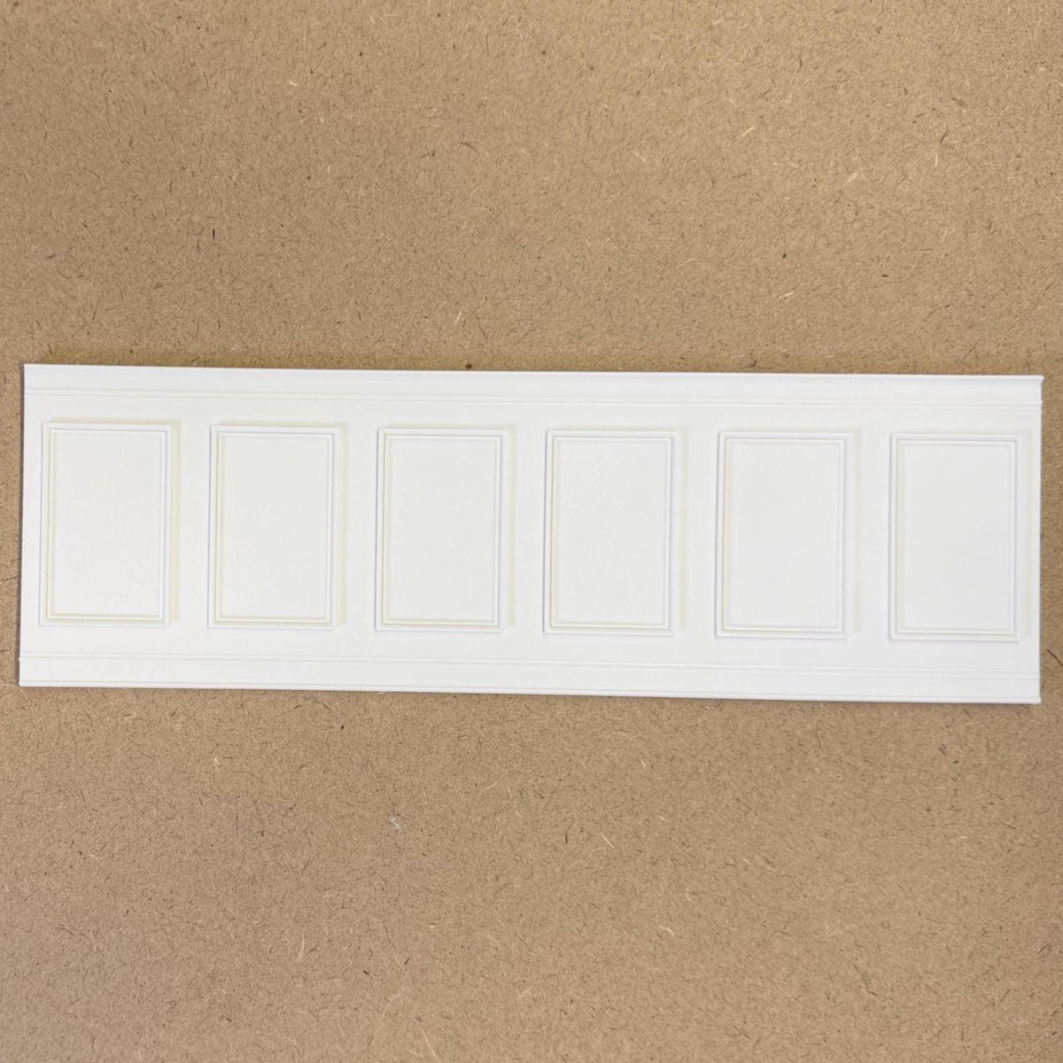 1:12 Scale Miniature Dollhouse Raised Rectangle Wainscot Panel, 9-13/16 inch long (white)