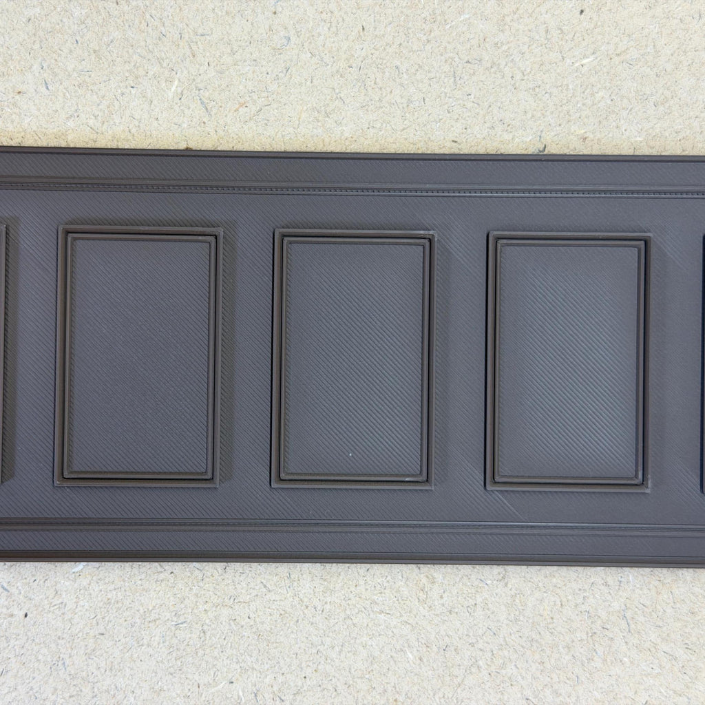 1:12 Scale Miniature Dollhouse Raised Rectangle Wainscot Panel, 9-13/16 inch long (dark brown)
