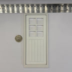 1:12 Scale Miniature Dollhouse 6 Pane Door with 2 Flat Frames, 6-7/8 inch high (white)