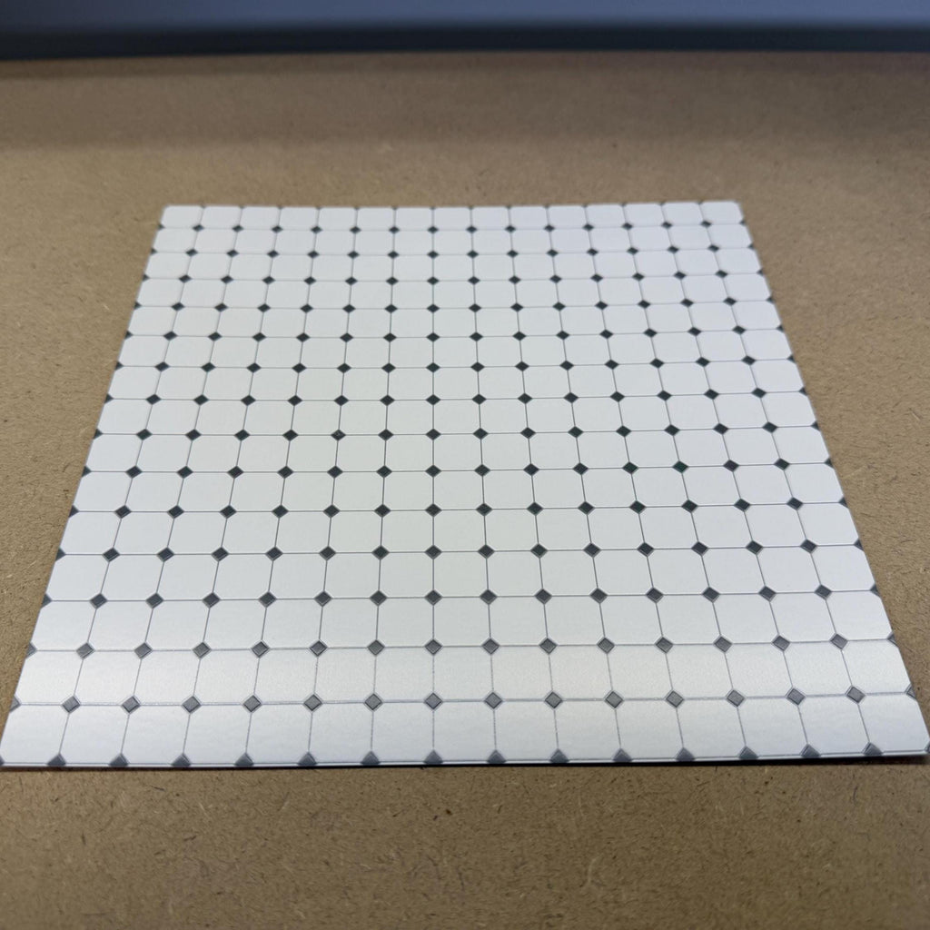 1:12 Scale Embossed Square and Dot Tile Sheet, 8-1/4 inch square, DIY Dollhouse Supply (not self-adhesive)