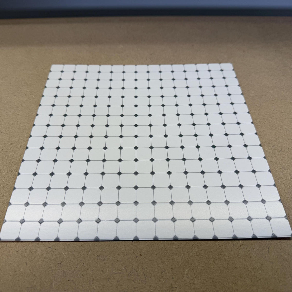 1:12 Scale Embossed Square and Dot Tile Sheet, 8-1/4 inch square, DIY Dollhouse Supply (not self-adhesive)