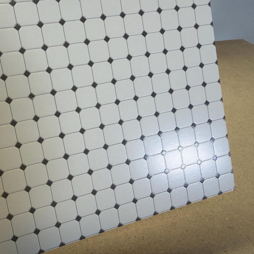 1:12 Scale Embossed Square and Dot Tile Sheet, 8-1/4 inch square, DIY Dollhouse Supply (not self-adhesive)