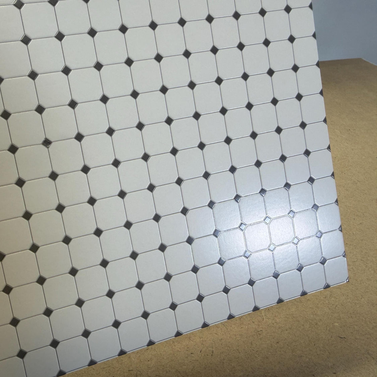 1:12 Scale Embossed Square and Dot Tile Sheet, 8-1/4 inch square, DIY Dollhouse Supply (not self-adhesive)