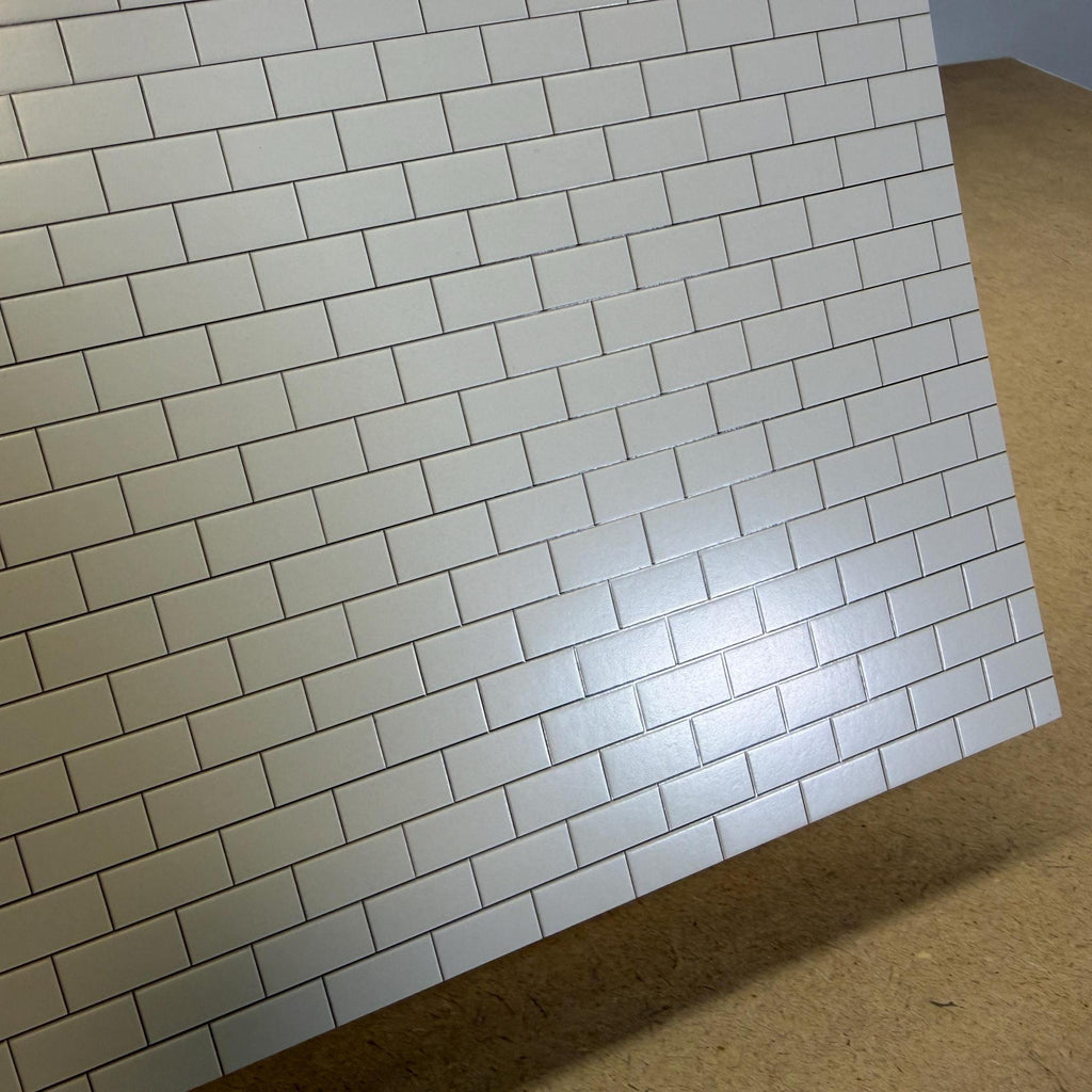 1:12 Scale Embossed Subway Tile Sheet, 8-1/4 inch square, DIY Dollhouse Supply (not self-adhesive)