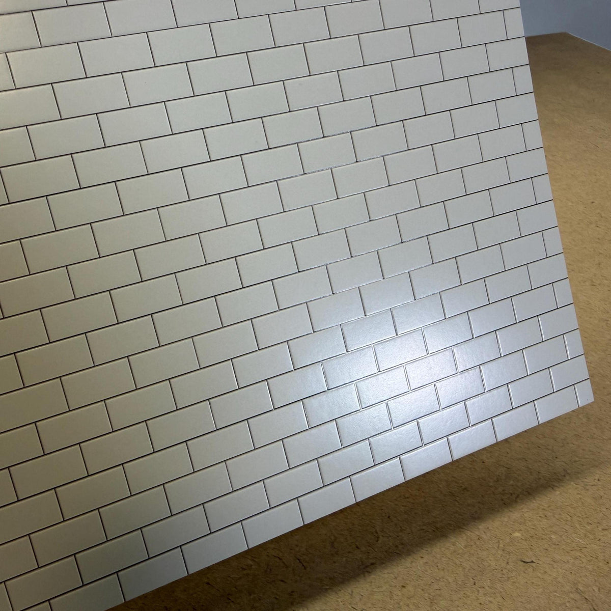 1:12 Scale Embossed Subway Tile Sheet, 8-1/4 inch square, DIY Dollhouse Supply (not self-adhesive)